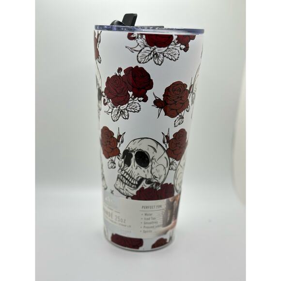 New 25oz Halloween Skulls and Roses Hydrapeak Tumbler - Picture 1 of 2